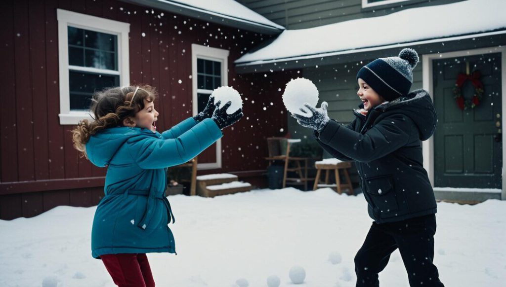 Snowball Fights and Snow Forts: Organize a friendly snowball battle or build an epic snow fort in the backyard.