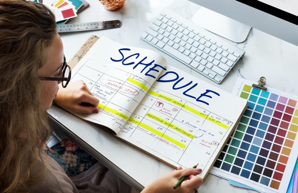 Kid scheduling her routine